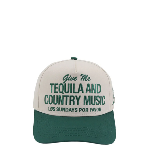Tequila & Country Music Hat - Bone/Green